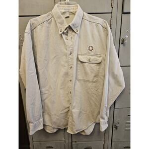 Vintage men's corduroy long sleeve button down shirt - size large Made In USA